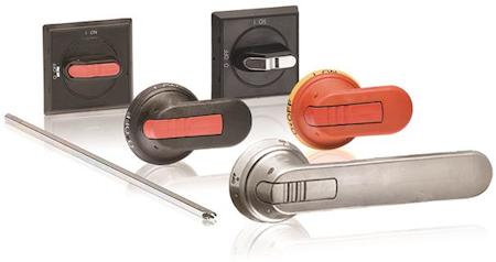 ABB 1SCA022353R3140 Silver. IP 65 handle, padlockable with max. 3 padlocks with bail diameter 5...8 mm, door interlock in ON-position, defeatable, NEMA 1, 3R, 12. Indication I-O and ON-OFF, shaft (diameter 5 mm) has to be ordered separately, door drilling 22,5 mm.